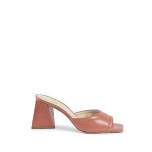 19V69 Italia Orange Leather Platform Women's Sandals